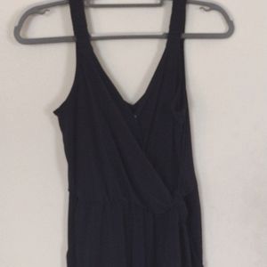 Blue wide leg romper bodysuit